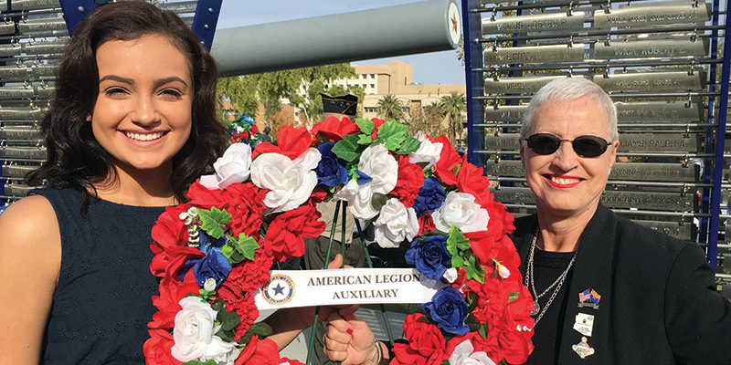 Two women with wreath