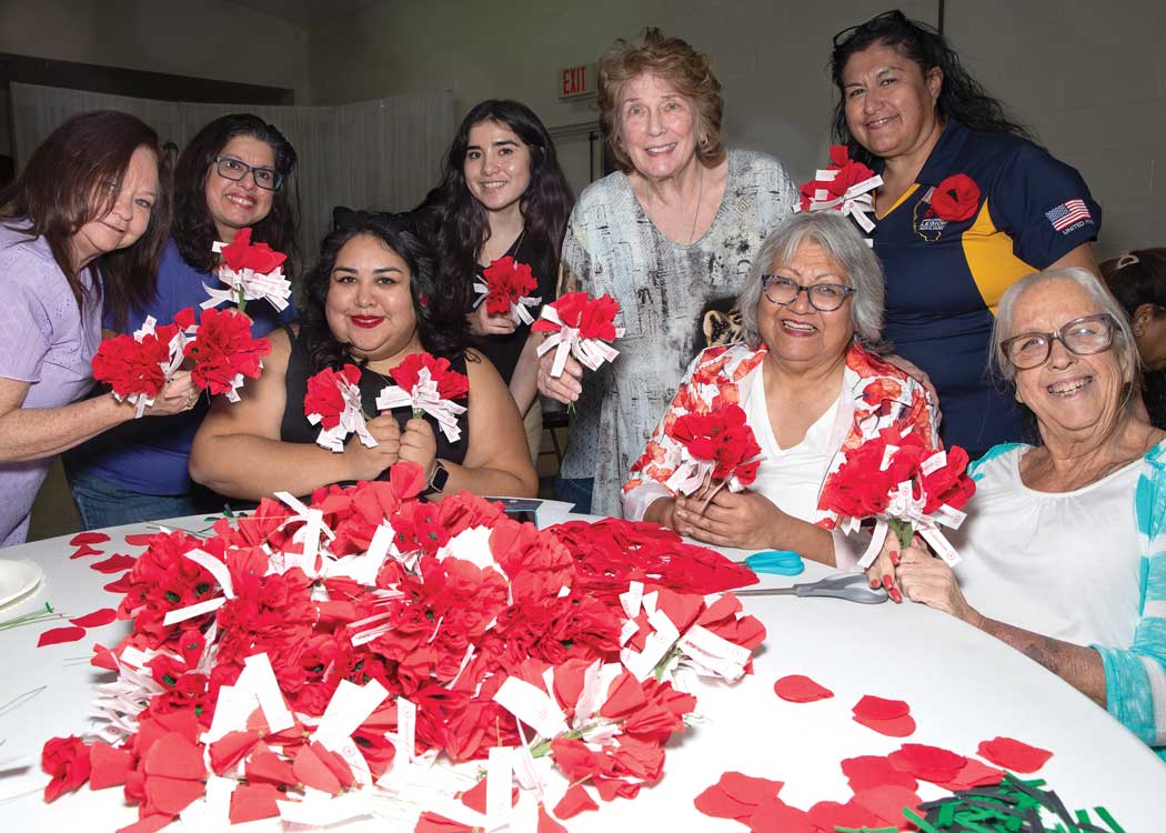 group making poppies
