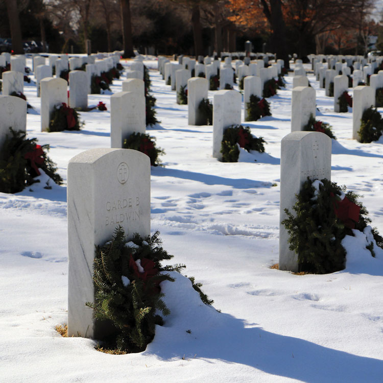 snow on graves