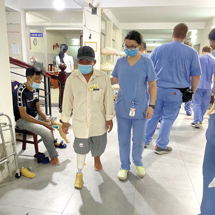 ALA member helps fit patients with prosthetics in Vietnam