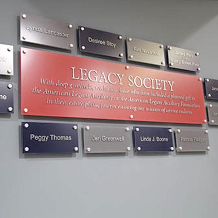 Legacy Society wall at National Headquarters honors donors