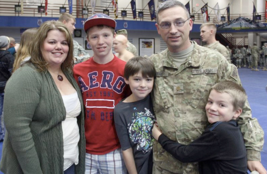 Military spouse Marti Drake and her family.