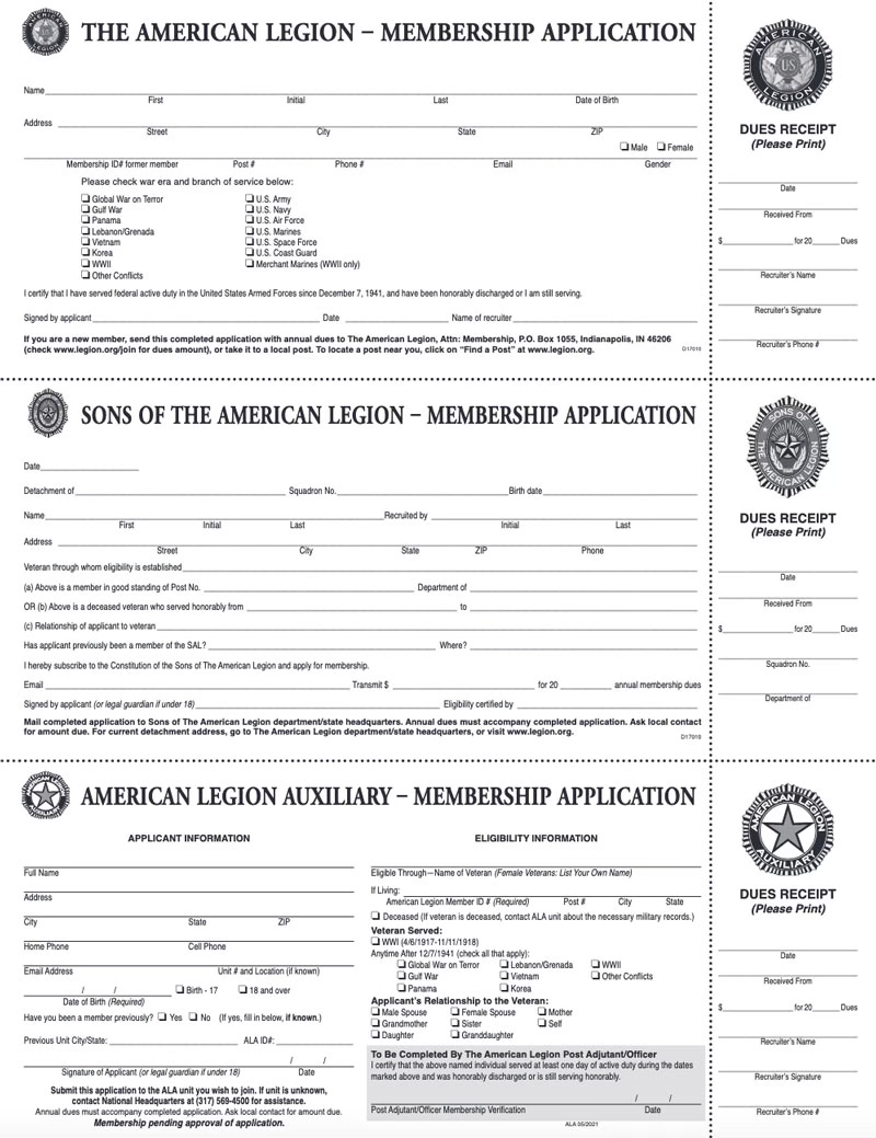 membership appilcation black and white version
