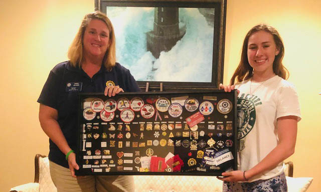 Dara and Delaney Oliver with shadow box