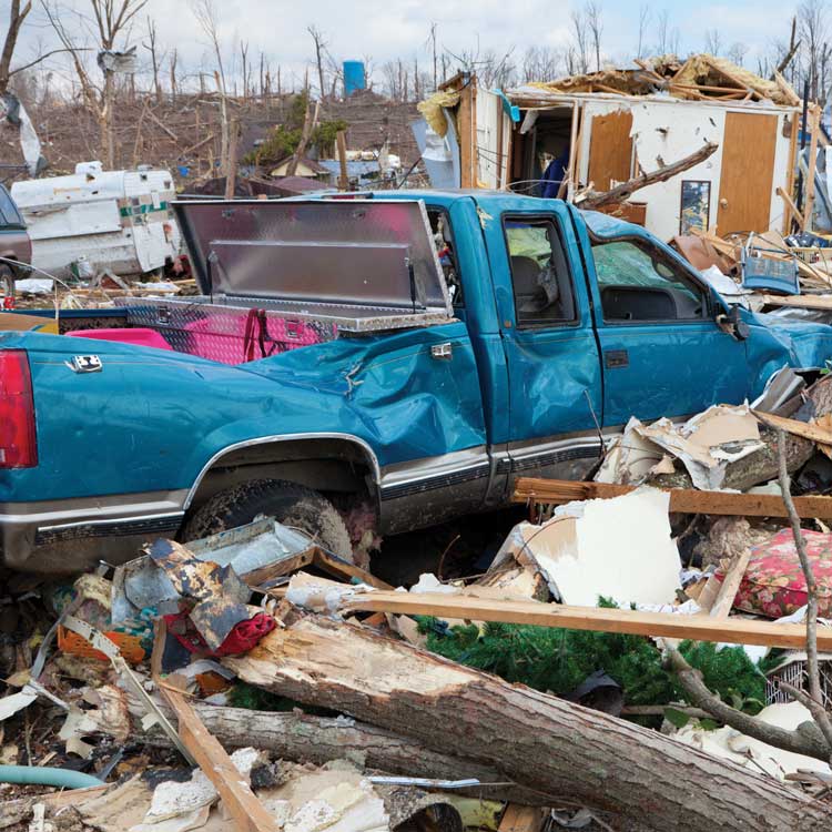 truck after tornado damage
